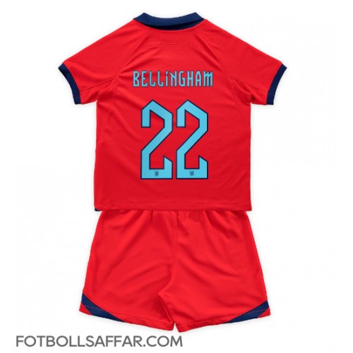 England Jude Bellingham #22 Bortadräkt Barn VM 2022 Kortärmad (+ Korta byxor)